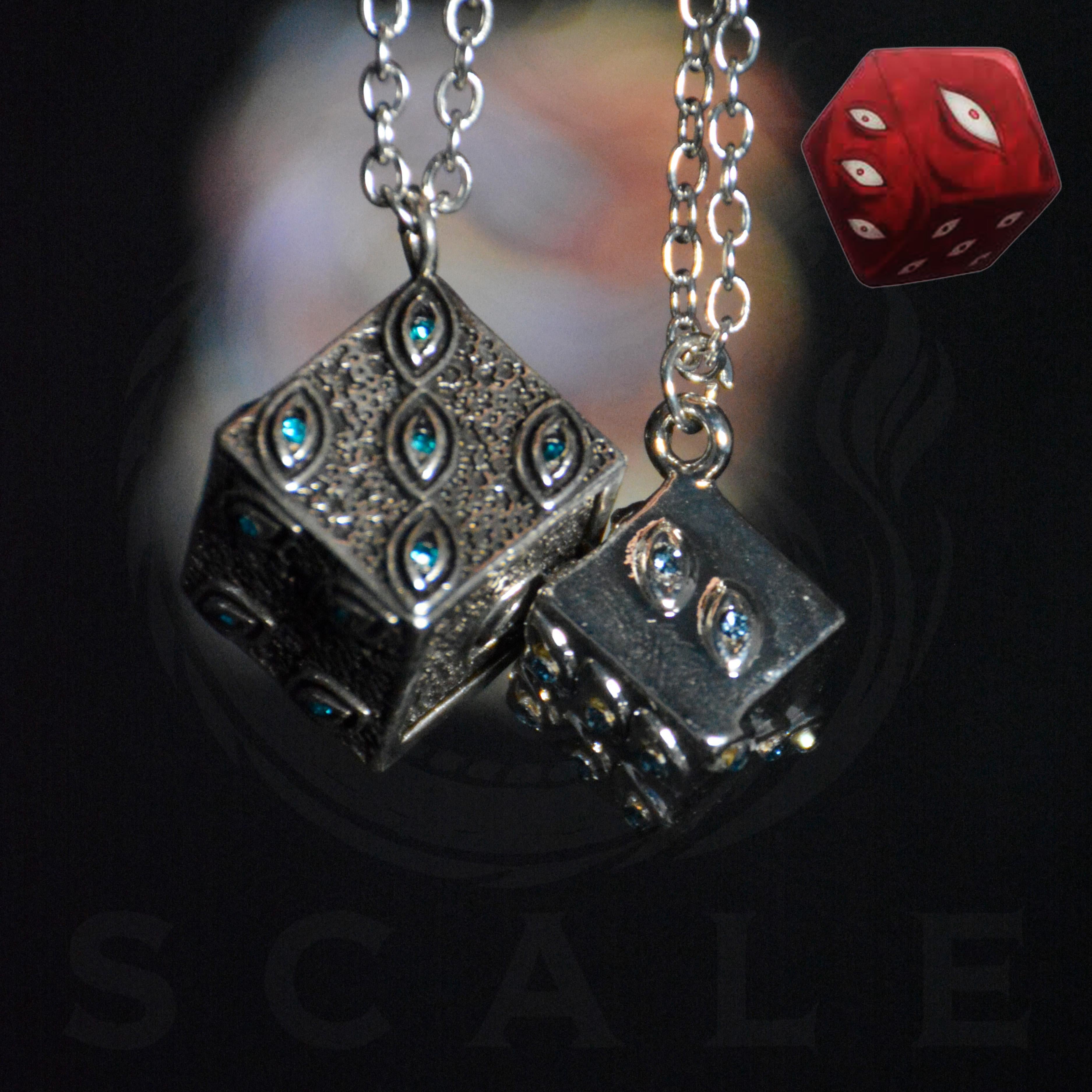 JJK Satoru Gojo Handmade Prison Realm Dice Necklace (Silver Alloy)