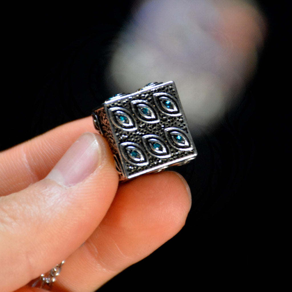 JJK Satoru Gojo Handmade Prison Realm Dice Necklace (Silver Alloy)