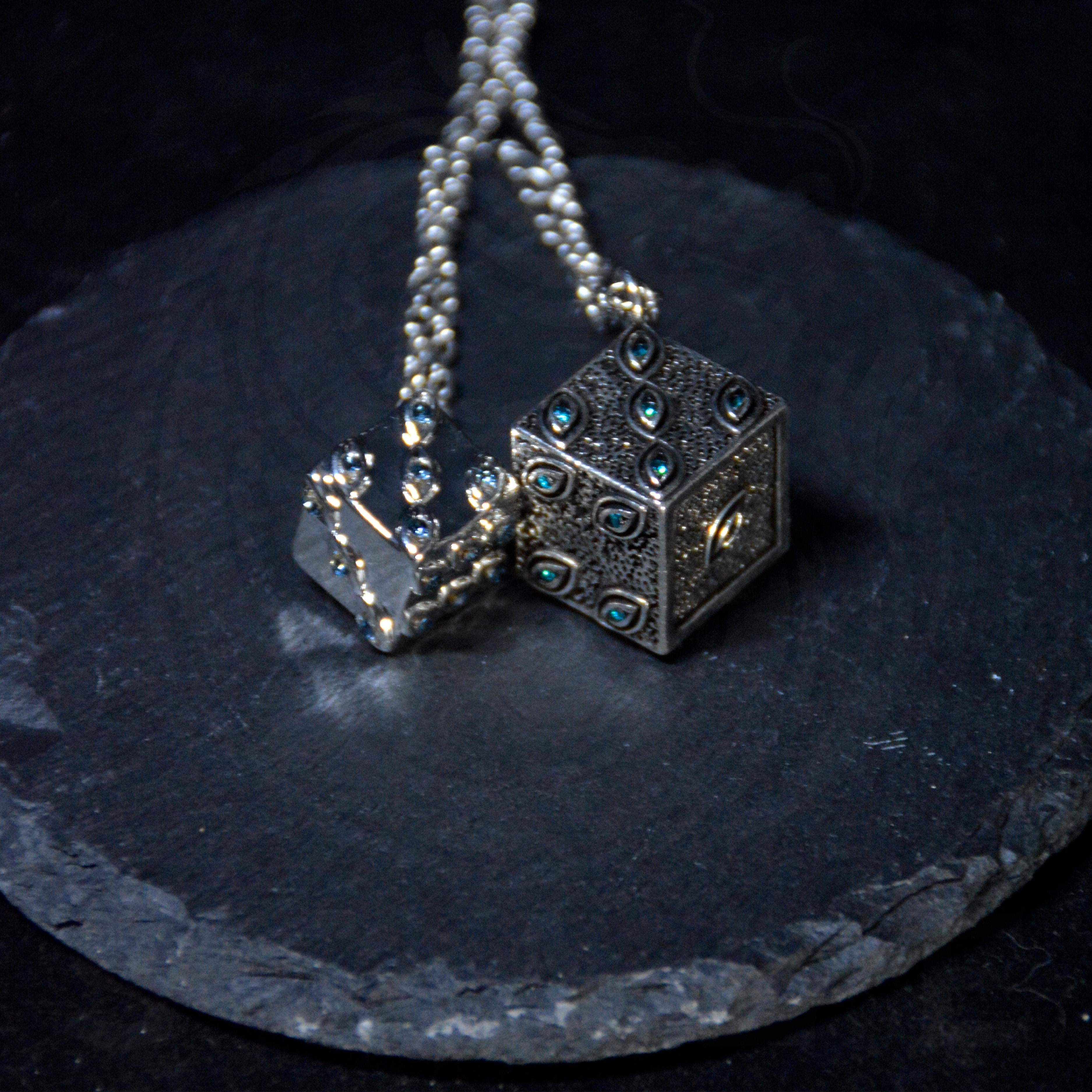 JJK Satoru Gojo Handmade Prison Realm Dice Necklace (Silver Alloy)