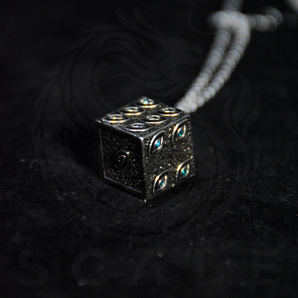 JJK Satoru Gojo Handmade Prison Realm Dice Necklace (Silver Alloy)