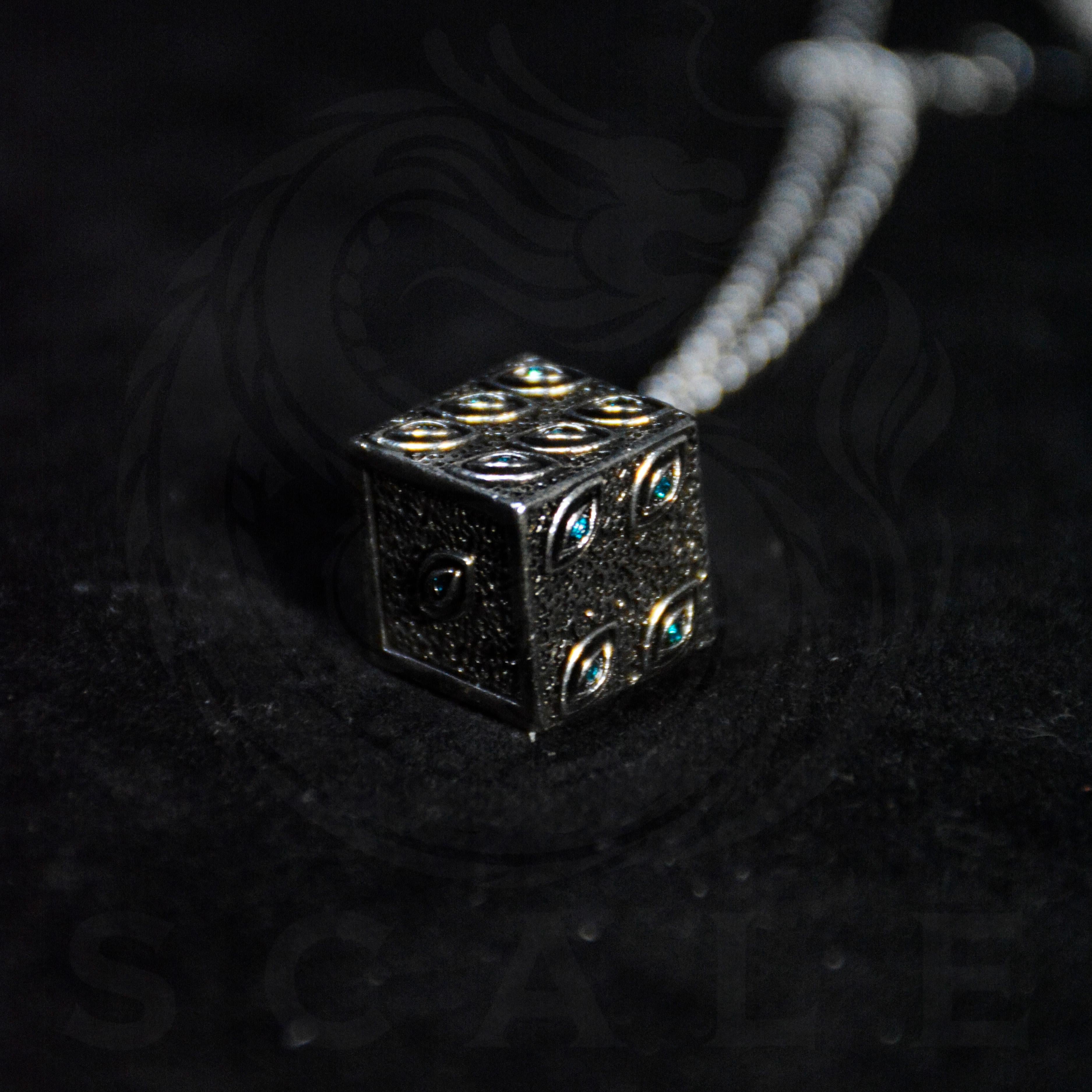 JJK Satoru Gojo Handmade Prison Realm Dice Necklace (Silver Alloy)
